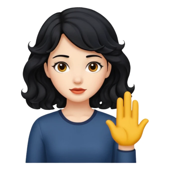 Chica pelo medio ondulado negro  sticker