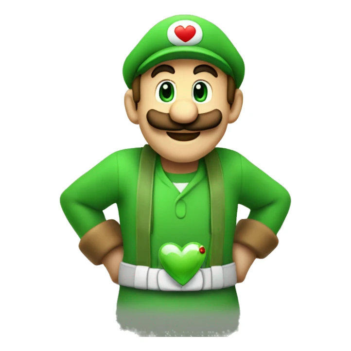 Luigi with heart sticker