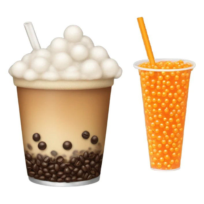 Coffee boba with a dirty orange straw  sticker