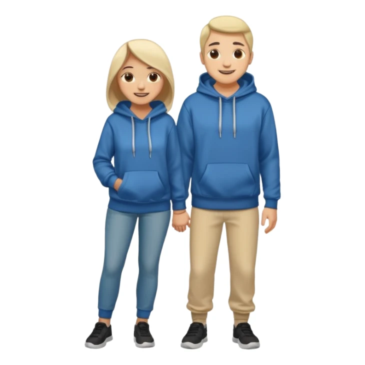 full-length couple in hoodie sticker