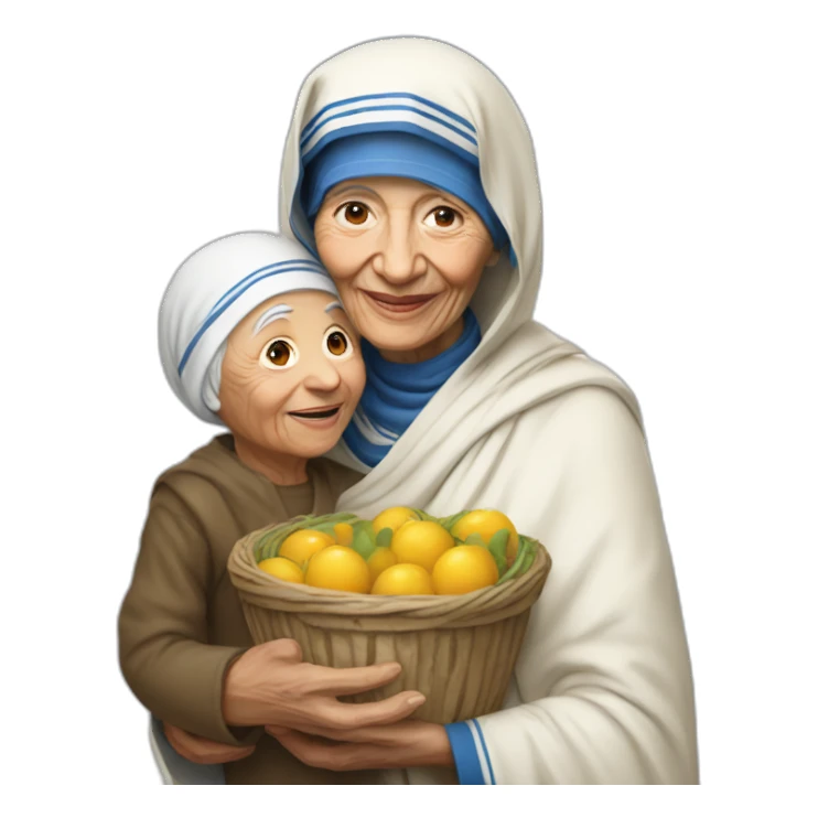 Mother theresa with mano cornuta sticker