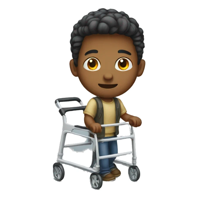 Young man the uses a walker sticker