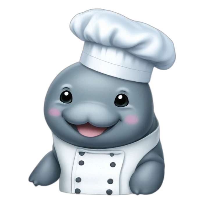 Manatee Wearing Chef Hat sticker