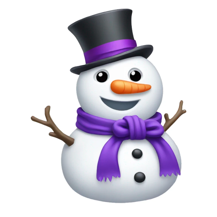 Snowman with purple bow sticker