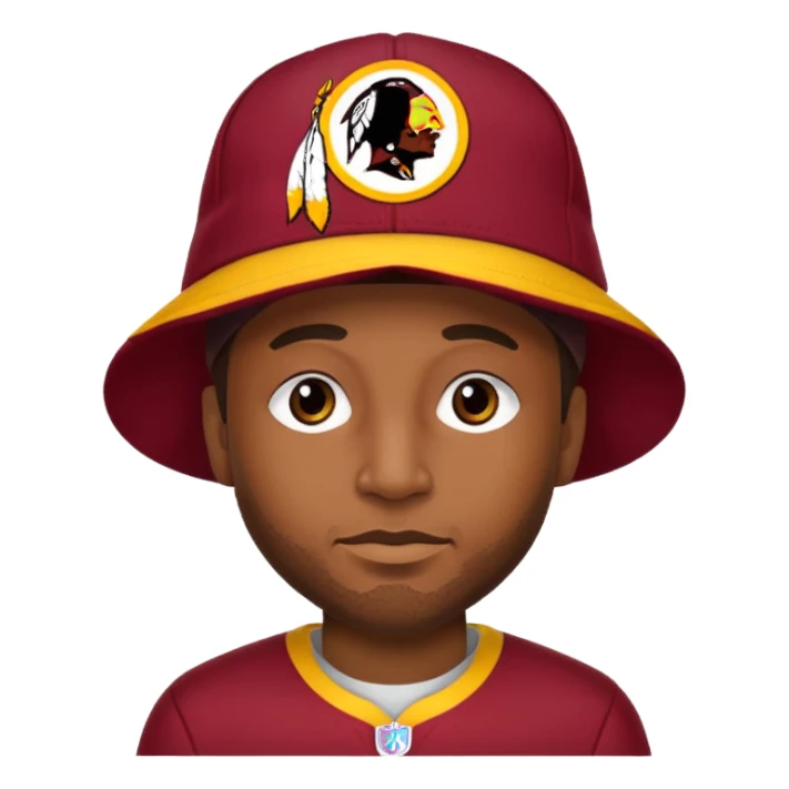 Washington Redskins hat on a man emoji sticker