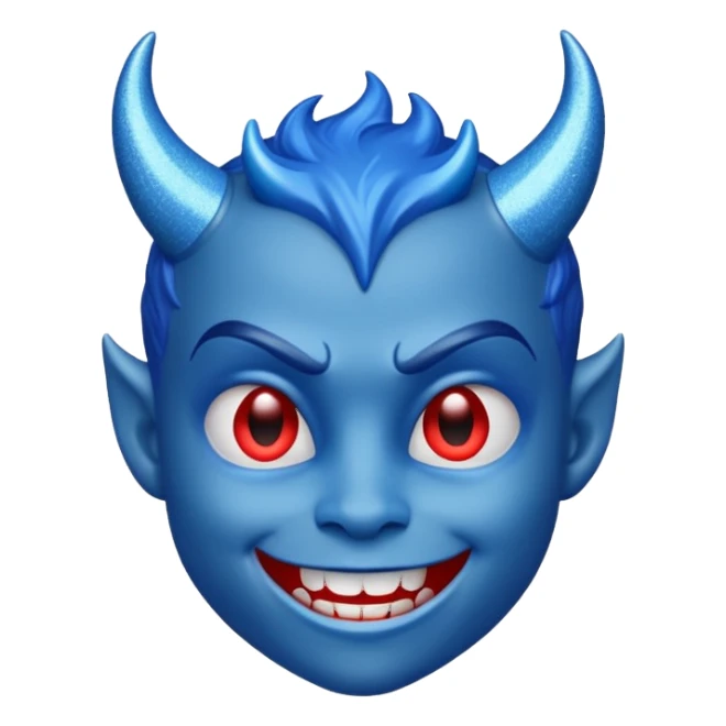 glitter azul little devil sticker