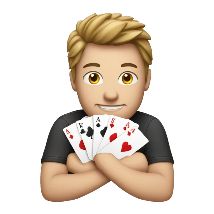 poker player with poker cards sticker