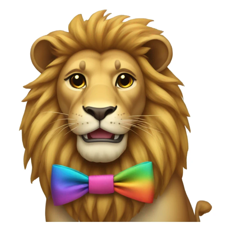 Lion wearing a bow sticker
