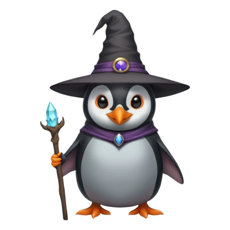tall Demons Penguins with Witch Hat full body sticker