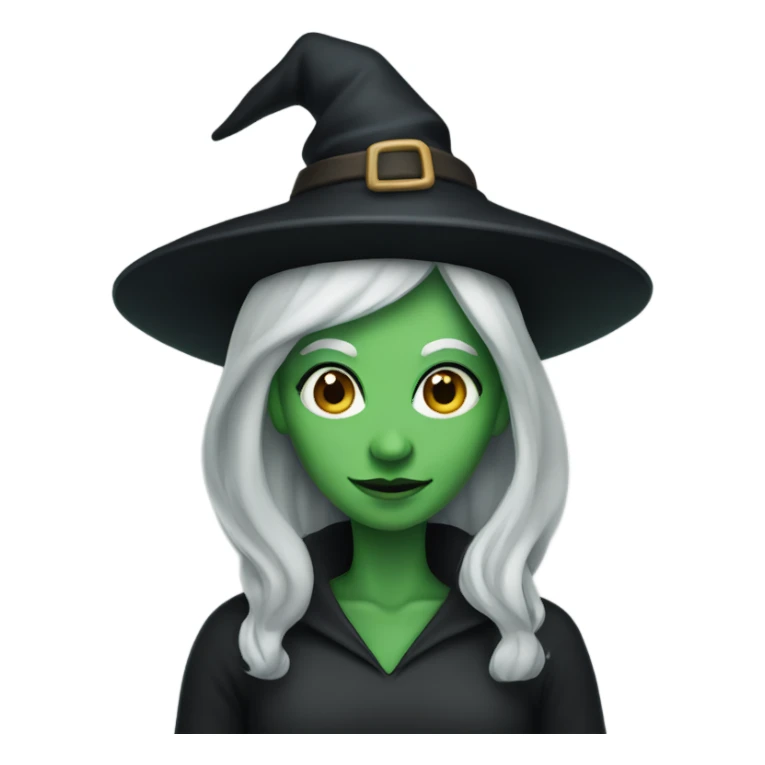 A witch with green skin sticker
