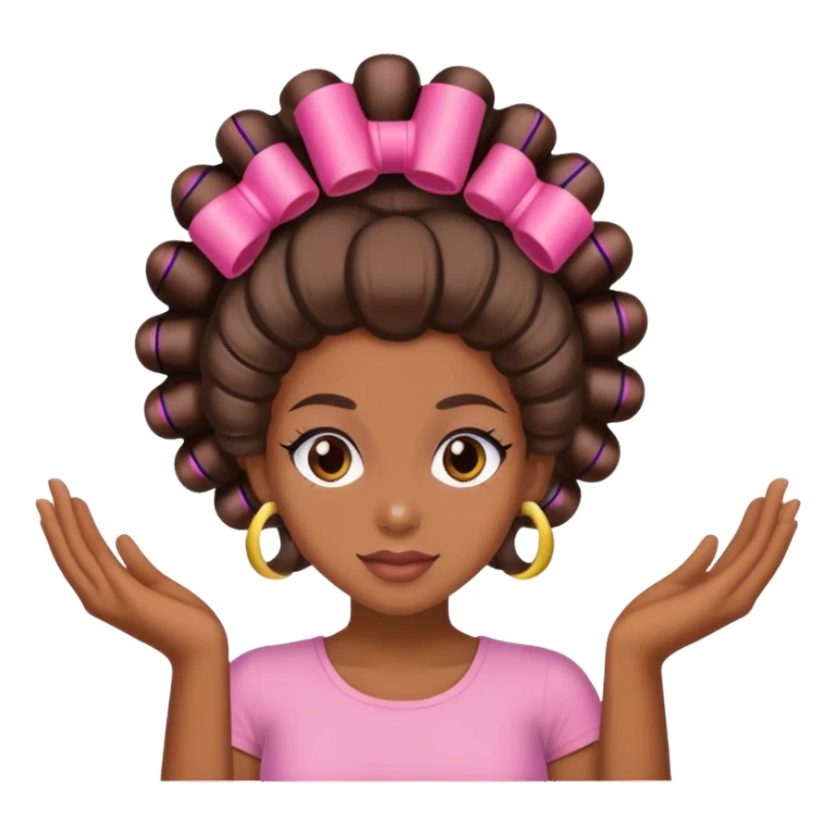 girl with the hair roller sticker