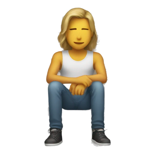 someone sitting against the wall 2d sticker