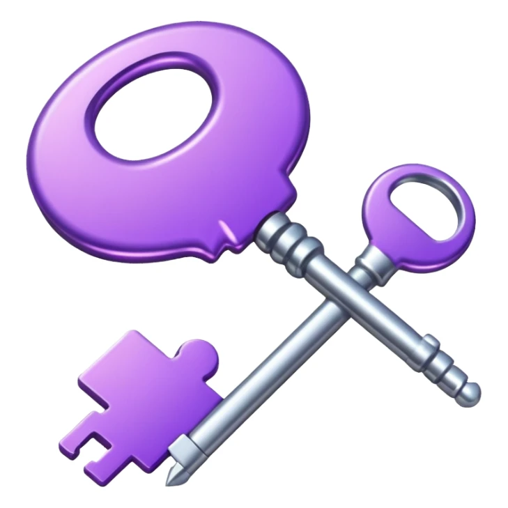 glitter purple key sticker