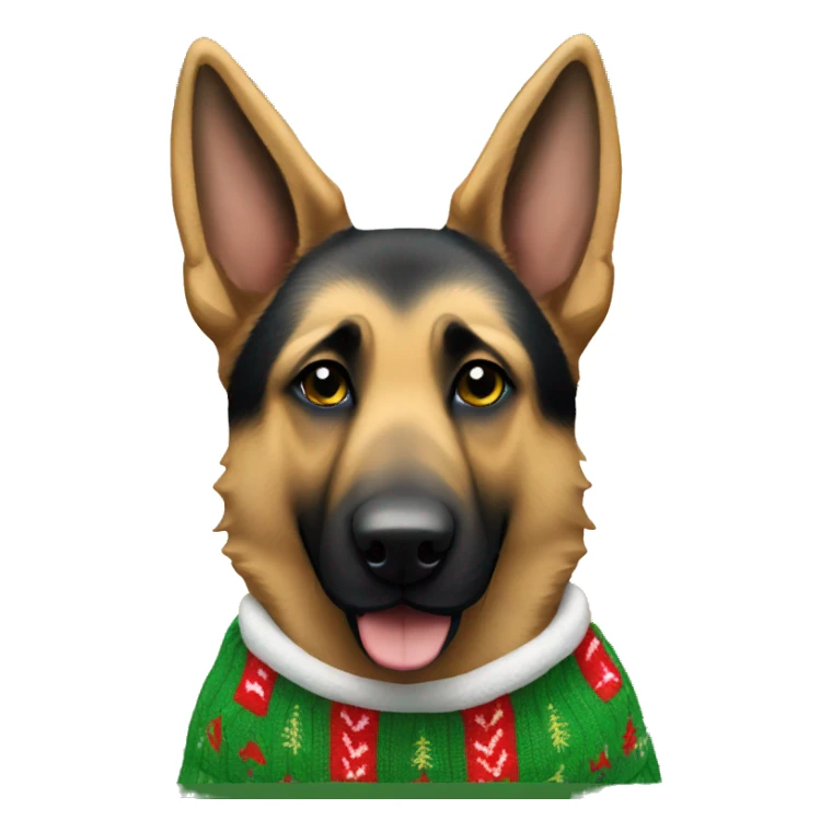 german shepherd with a christmas sweater  sticker