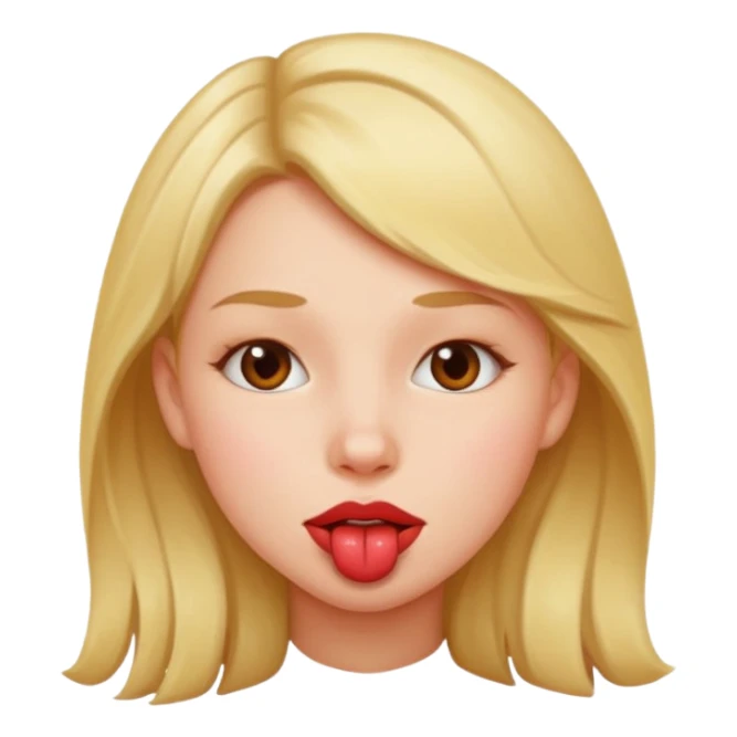 Girl lip biting sticker