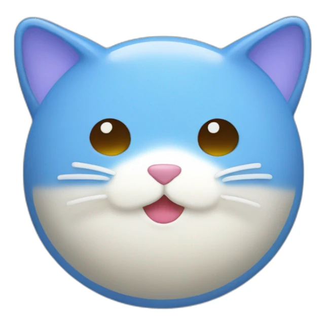 blue rice cake mochi cat sticker