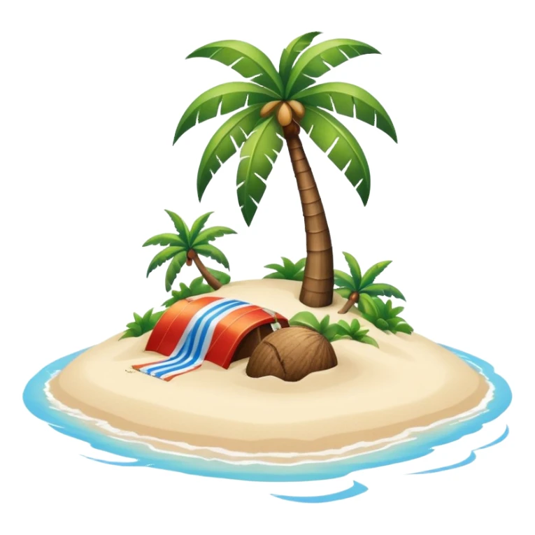 island with a coconut tree and beach sticker