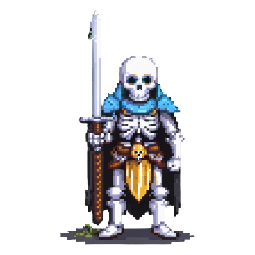 skeleton warrior with a sword sticker