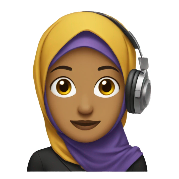 Hijab with headphones  sticker