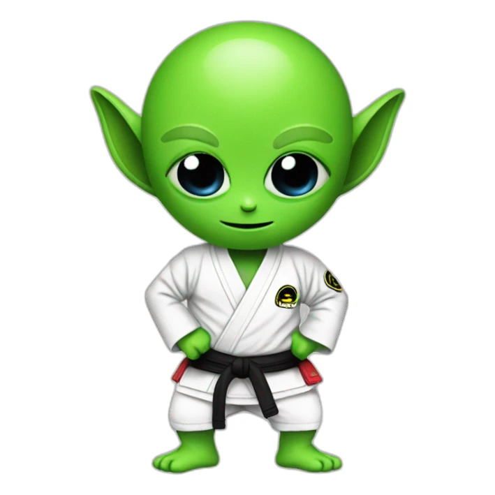 Alien wearing a Jiu-Jitsu gi sticker