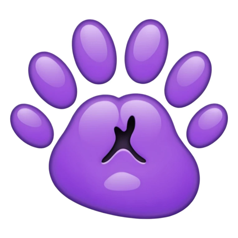 purple pawprint sticker