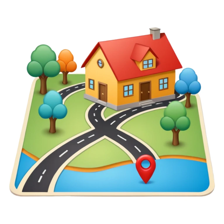 road map with home on it sticker