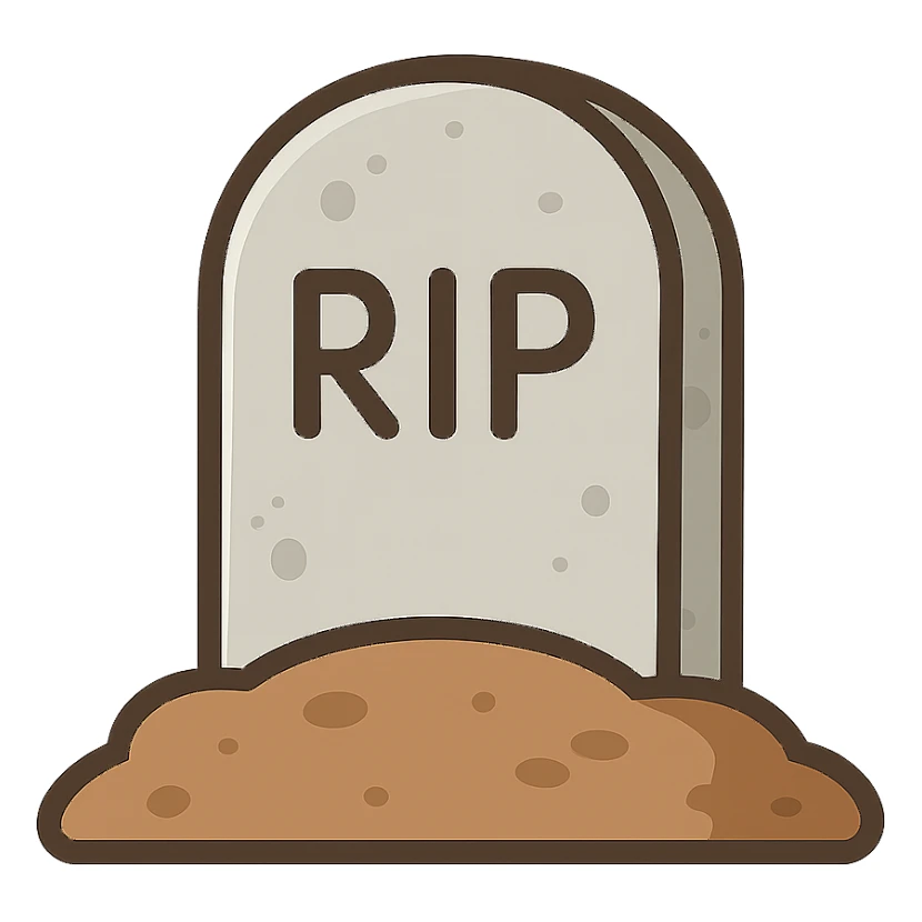 flat toon style grave sticker