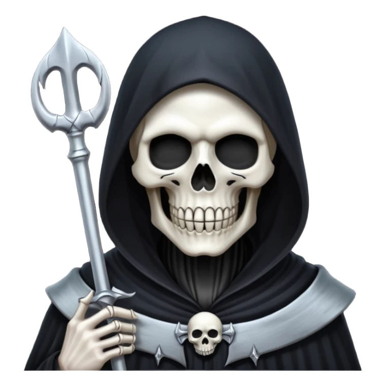 Silver skull Grim Reaper gothic  sticker