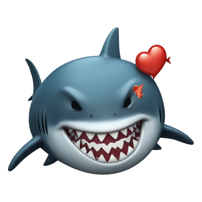 shark is kissing sticker