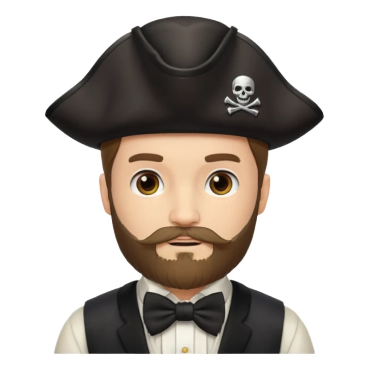 pirate with beard and bow tie sticker