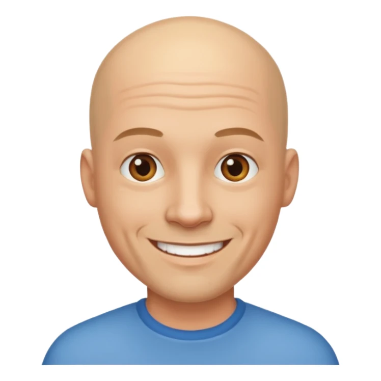 Bald Man  smiling  sticker