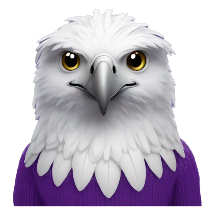 White eagle in a purple sweater “UNW” sticker