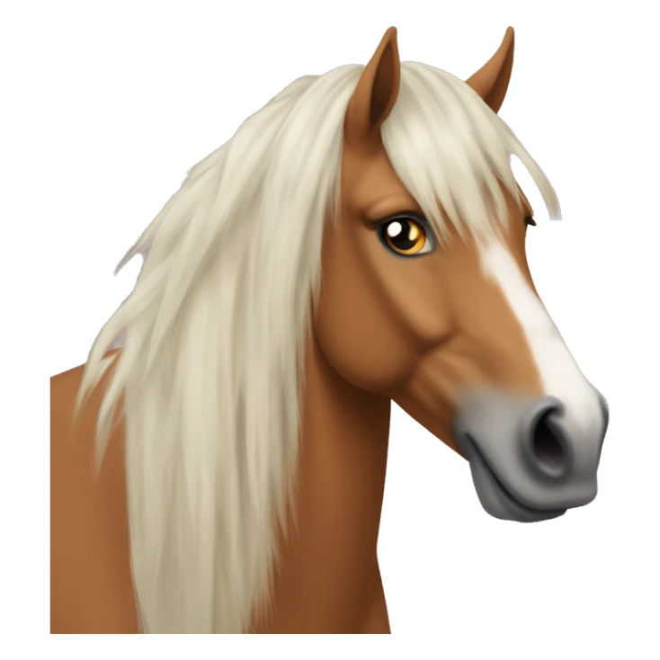 halflinger with blaze and a long forelock sticker