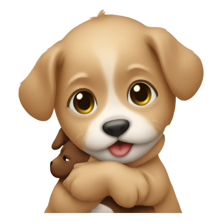 Baby hugging puppy sticker