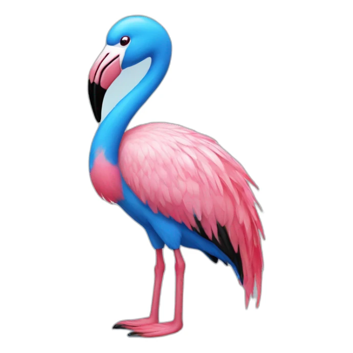 blue flamingo sticker