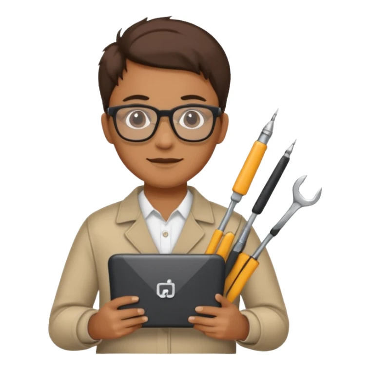 person with digital toolkit, digital vibes, digital background, internet sticker