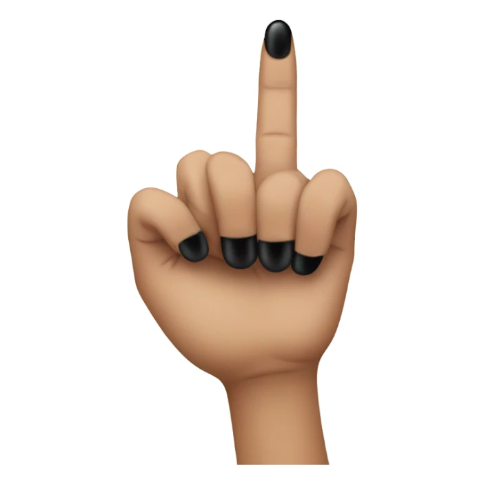 Middle finger with black polish sticker
