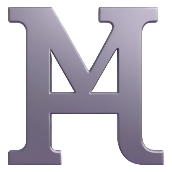 shiny 3D letter A with metallic texture sticker