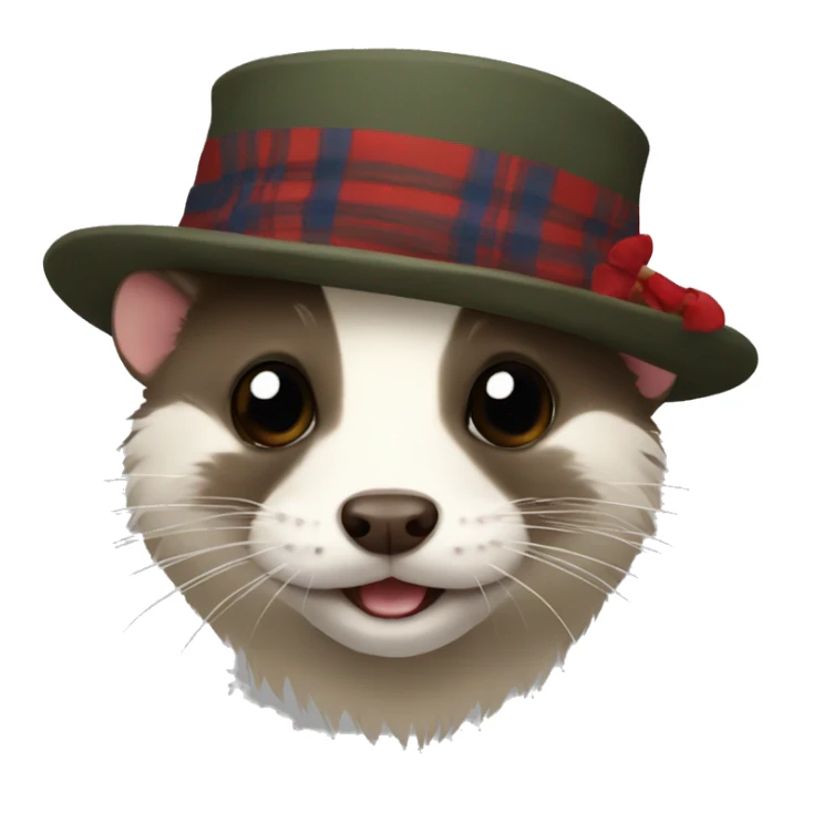 Ferret with Scottish hat sticker