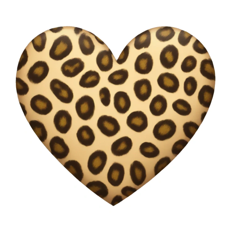 Leopard print heart sticker