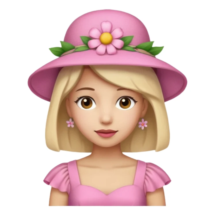 a pink summer with flower hat sticker