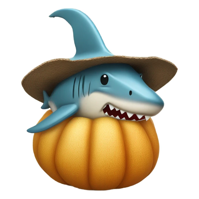 Gourd wearing a shark hat  sticker
