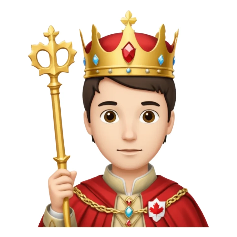 Молодий канадський король в національному канадському вбранні королевському bu sticker