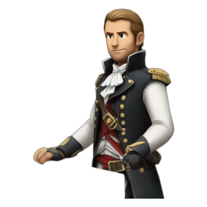 macron déguiser en assassin's creed sans capuche sticker