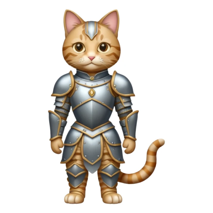 full body cat in armor sticker