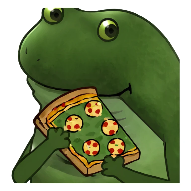 frog eating pizza sticker