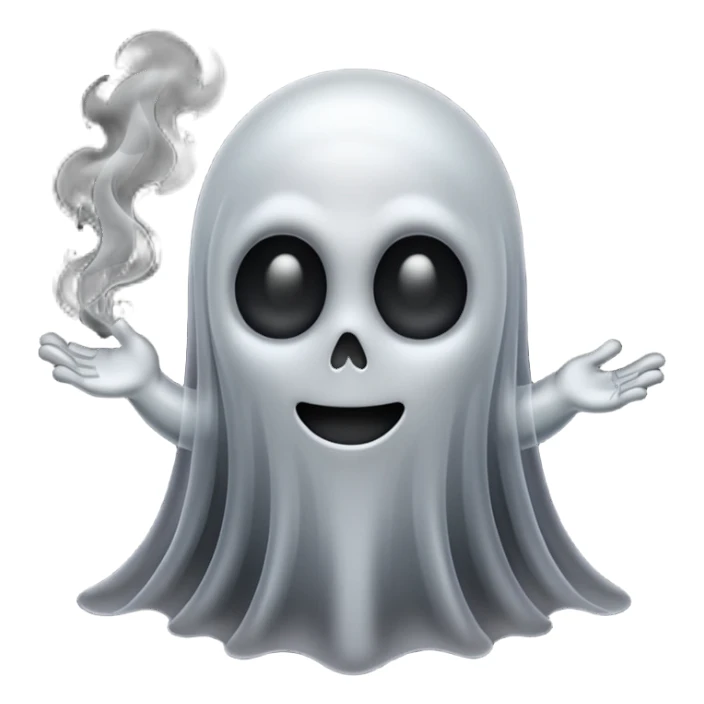 black ghost w smoke behind it sticker