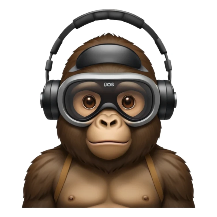 gorilla wearing a virtual reality headset sticker