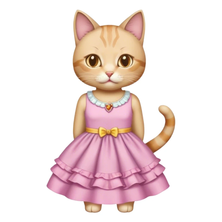 Cat wearing a dress sticker