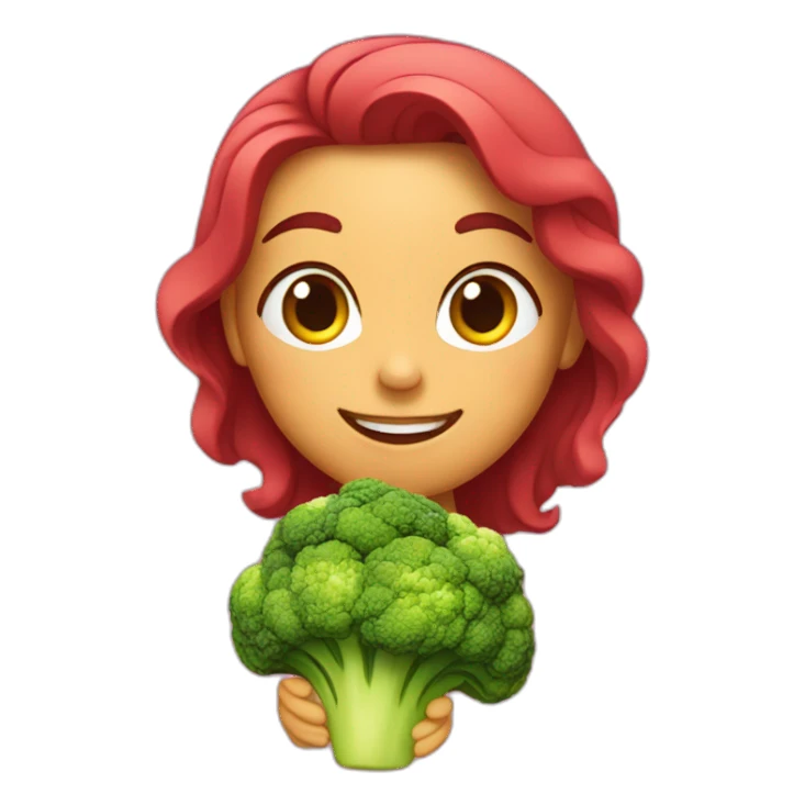 Chica enamorada de brocoli sticker